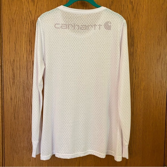 Carhartt Women’s Large long sleeve knit jersey shirt base layer scrub undershirt - Picture 2 of 10